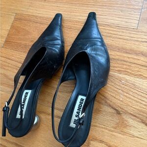 Jil Sander Black Leather Heels